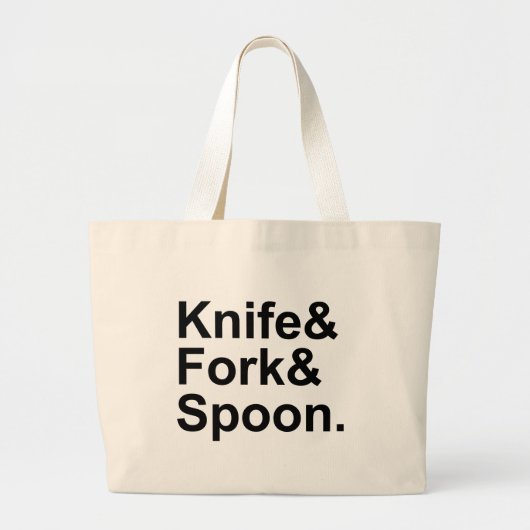 Mes Vork Lepel | Bestek voor het eten van voedsel Grote Tote Bag (Voorkant)