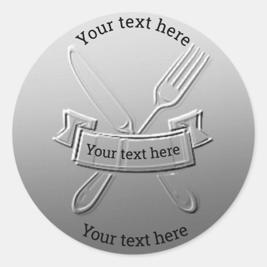 Mes Vork  Munt Art Design #silv06 Ronde Sticker (Voorkant)