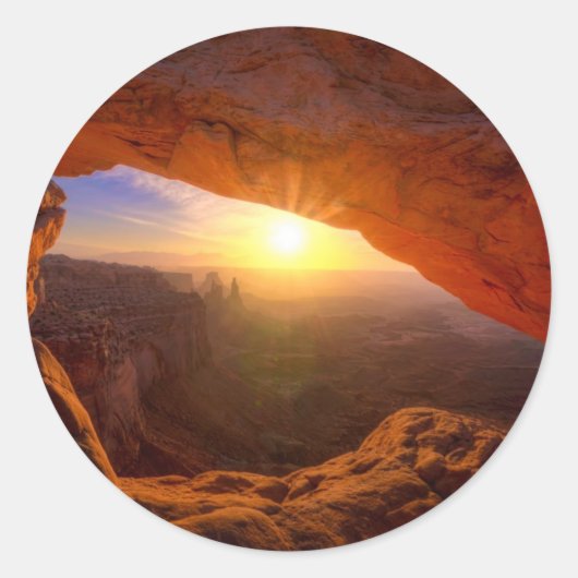 Mesa Arch, Nationaal Park Canyonlands Ronde Sticker (Voorkant)