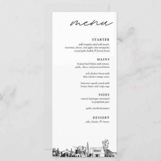 Mesa Arizona Bruiloft Diner Menu (Voorkant / Achterkant)