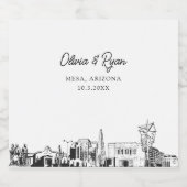 Mesa Arizona Bruiloft Gepersonaliseerde Champagne  Sparkling Wijnetiket (Enkel label)