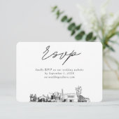 Mesa Arizona Bruiloft Minimalistische Schets RSVP Informatiekaartje (Staand voorkant)