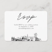 Mesa Arizona Bruiloft Minimalistische Schets RSVP Informatiekaartje (Voorkant)