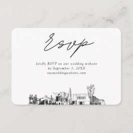 Mesa Arizona Bruiloft Minimalistische Schets RSVP Informatiekaartje