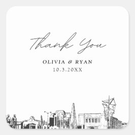 Mesa Arizona bruiloft skyline gunst dank u Vierkante Sticker