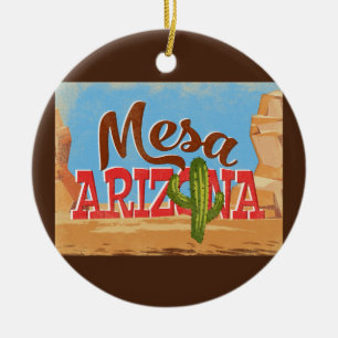 Mesa Arizona Cartoon Desert Vintage Travel Keramisch Ornament