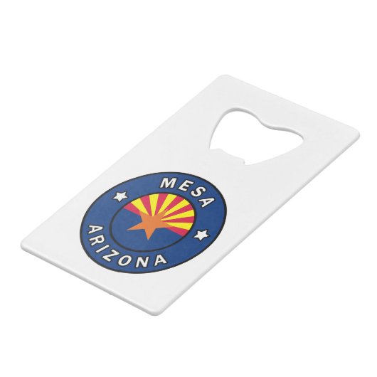 Mesa Arizona Creditkaart Flessenopener (Voorkant Gekanteld)