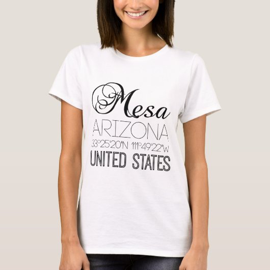 Mesa, Arizona, elegant Verenigde Staten T-shirt (Voorkant)
