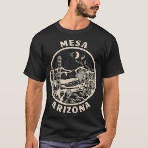 Mesa Arizona Linocut Verdrietige woestijn Illustra T-shirt