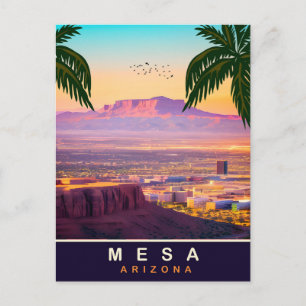 Mesa, Arizona, Luchtfoto van de stad, Reizen Briefkaart