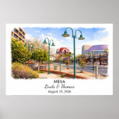 Mesa Arizona Poster, Aquarel, Op Maat Poster (Voorkant)