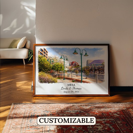 Mesa Arizona Poster, Aquarel, Op Maat Poster
