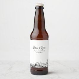 Mesa Arizona Silhouette Persoonlijk Bierlabel Bier Etiket
