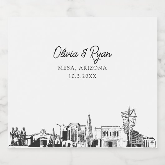 Mesa Arizona Skyline gepersonaliseerd bierlabel Bier Etiket (Enkel label)