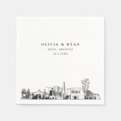 Mesa Arizona Skyline Trouwpapier Cocktail servet (Voorkant)