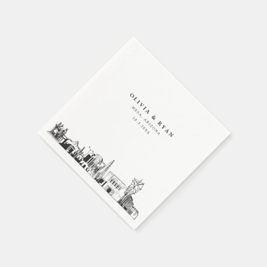 Mesa Arizona Skyline Trouwpapier Cocktail servet (Hoek)