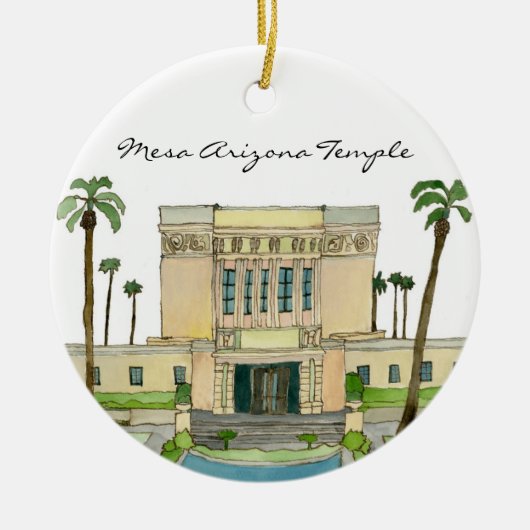 Mesa Arizona Temple Keramisch Ornament (Voorkant)