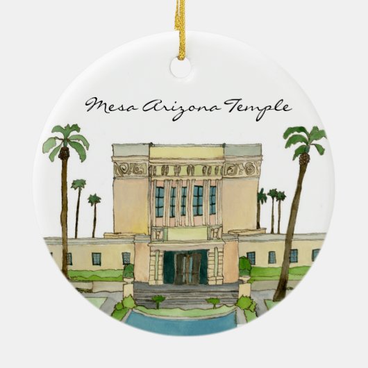 Mesa Arizona Temple Keramisch Ornament (Achterkant)