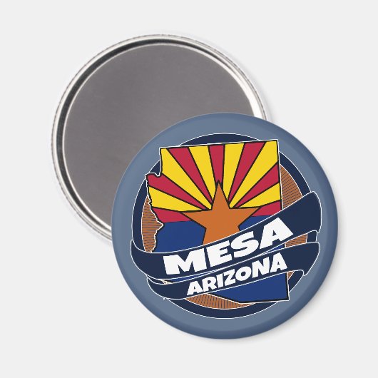 Mesa Arizona vlag barst magneet (Voorkant / Achterkant)