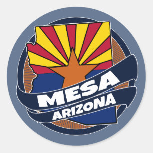 Mesa Arizona-vlag barst ronde stickers uit