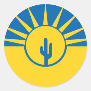 Mesa, Arizona, vlag van de Verenigde Staten Ronde Sticker