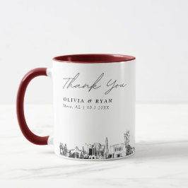 Mesa Skyline Schets Eenvoudige Aangepaste Trouwmok Mok