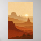 Mesa Sunset Gouache Boho Art Poster (Voorkant)