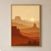 Mesa Sunset Gouache Boho Art Poster