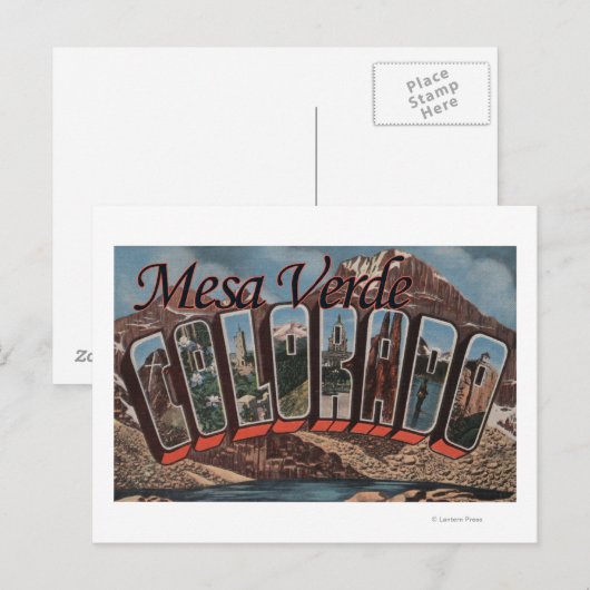 Mesa Verde, Colorado - grote letterscènes Briefkaart (Voorkant / Achterkant)