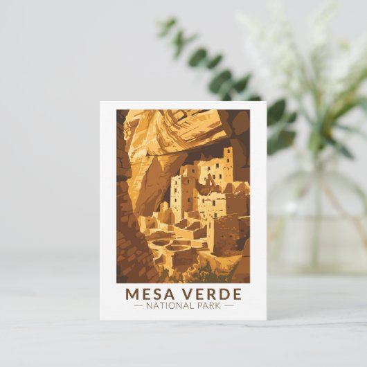 Mesa Verde Nationaal Park Cliff Palace Reiskunst Briefkaart (Staand voorkant)