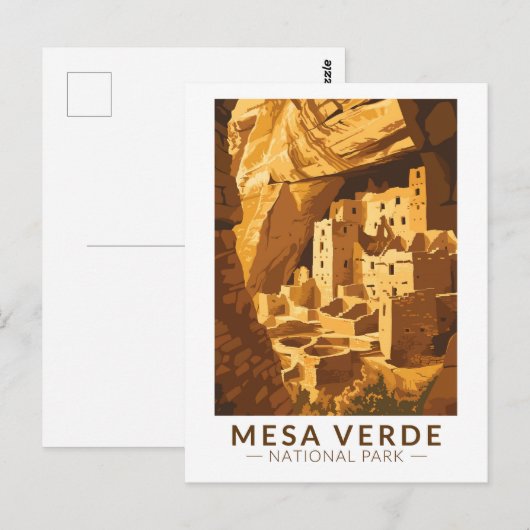 Mesa Verde Nationaal Park Cliff Palace Reiskunst Briefkaart (Voorkant / Achterkant)
