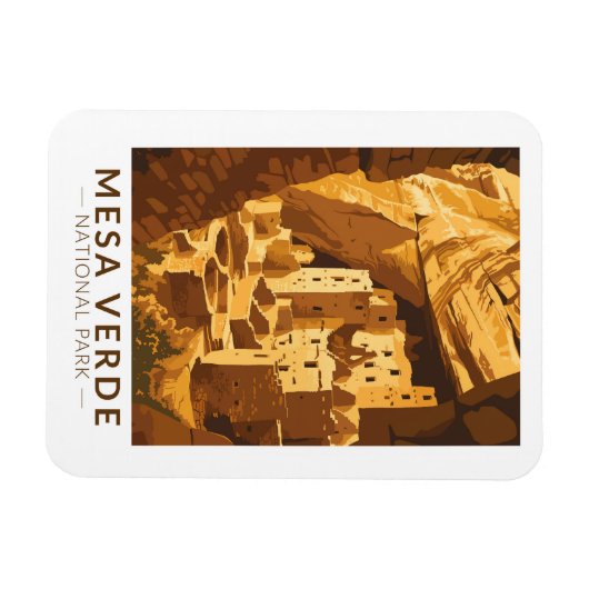 Mesa Verde Nationaal Park Cliff Palace Reiskunst Magneet (Horizontaal)
