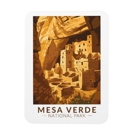 Mesa Verde Nationaal Park Cliff Palace Reiskunst Magneet (Verticaal)