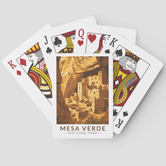 Mesa Verde Nationaal Park Cliff Palace Reiskunst Pokerkaarten (Achterkant)