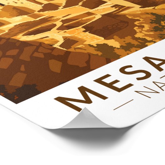 Mesa Verde Nationaal Park Cliff Palace Reiskunst Poster (Hoek)