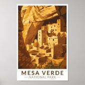 Mesa Verde Nationaal Park Cliff Palace Reiskunst Poster (Voorkant)