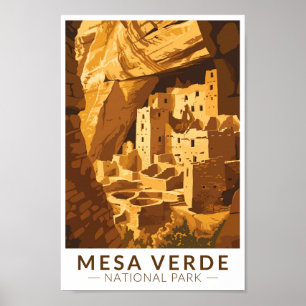 Mesa Verde Nationaal Park Cliff Palace Reiskunst Poster