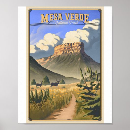 Mesa Verde Nationaal Park Litho Kunstwerk Poster (Voorkant)