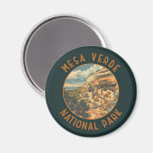 Mesa Verde Nationaal Park Retro Noodcirkel Magneet (Voorkant / Achterkant)