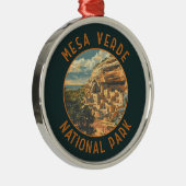 Mesa Verde Nationaal Park Retro Noodcirkel Metalen Ornament (Rechts)