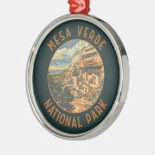 Mesa Verde Nationaal Park Retro Noodcirkel Metalen Ornament (Links)
