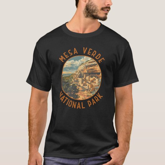 Mesa Verde Nationaal Park Retro Noodcirkel T-shirt (Voorkant)