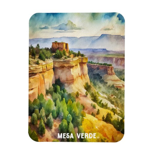Mesa Verde Nationaal Park Waterverf Schilderij Magneet (Verticaal)