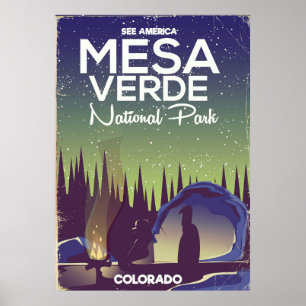 Mesa Verde National Park Camping Reisposter Poster