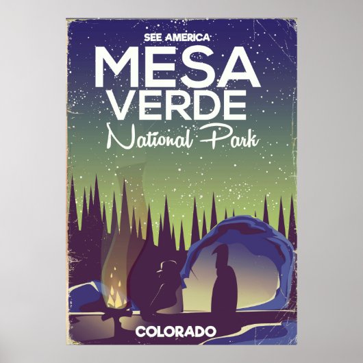 Mesa Verde National Park Camping Reisposter Poster (Voorkant)
