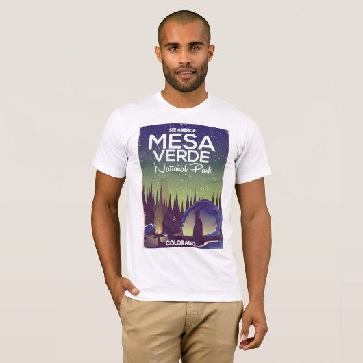 Mesa Verde National Park Camping Reisposter T-shirt (Voorkant volledig)