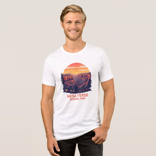 Mesa Verde National Park  Canyon Sunset Tri-Blend Shirt (Voorkant volledig)