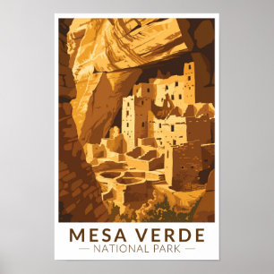 Mesa Verde National Park Cliff Palace Reis Kunst Poster