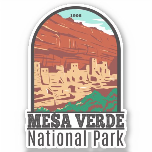 Mesa Verde National Park Colorado Colorful  Sticker (Voorkant)