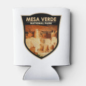 Mesa Verde National Park Colorado Waterverf Badge Blikjeskoeler (Achterkant)